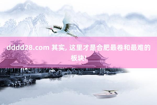 dddd28.com 其实， 这里才是合肥最卷和最难的板块!