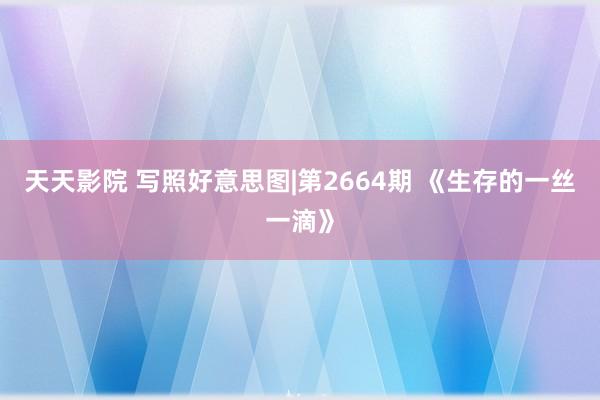 天天影院 写照好意思图|第2664期 《生存的一丝一滴》